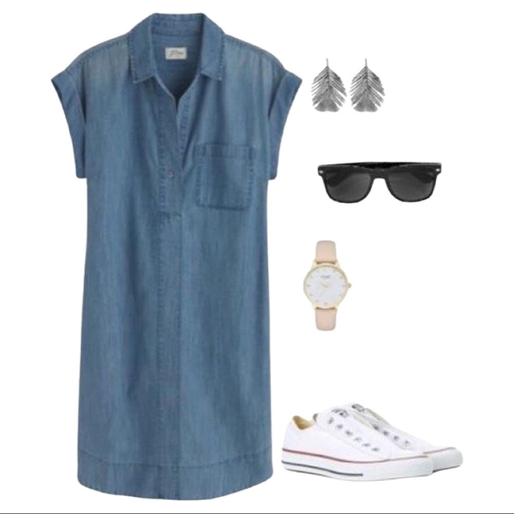 J. Crew Chambray Shirt Dress